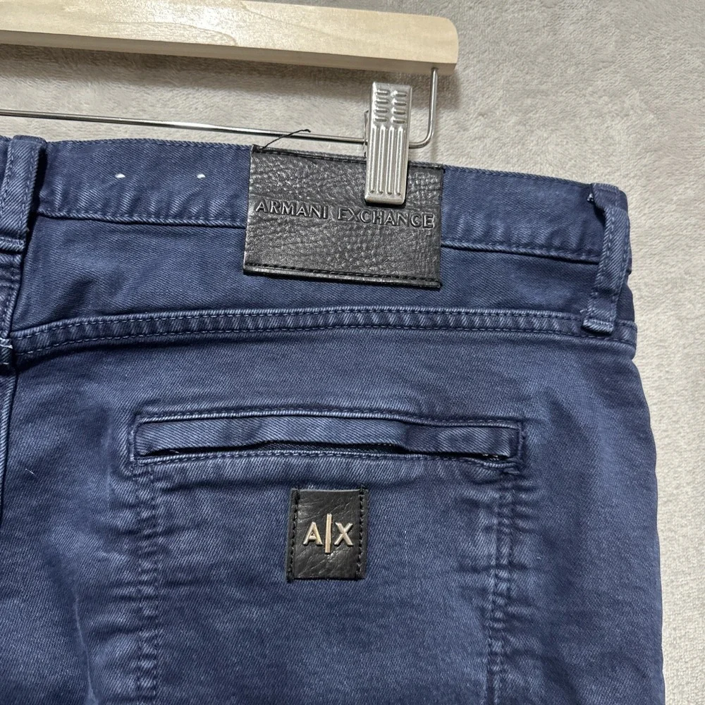 Armani Exchange Men's J27 Skinny Biker Dark Blue Stretch Pants Jeans Size 38
